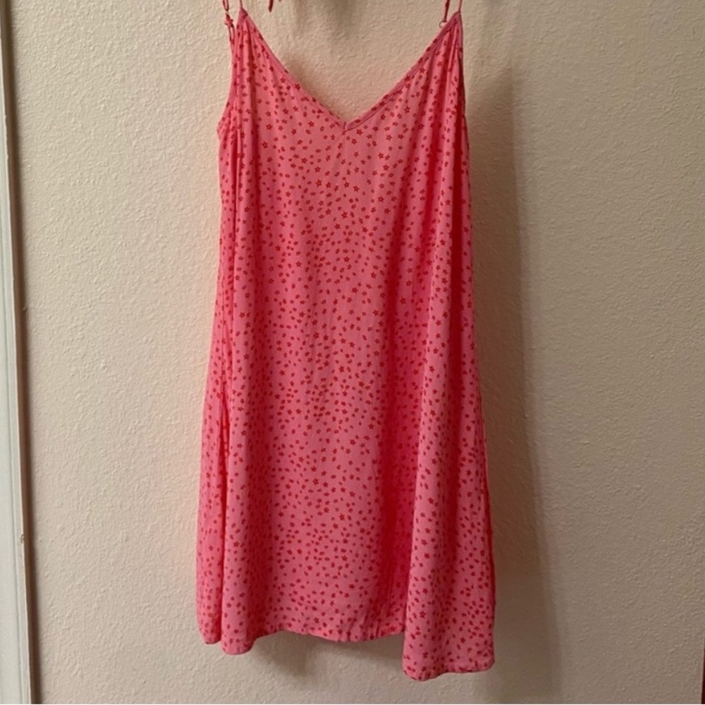 For Love & Lemons Pink Twinkle Slip Mini Dress Cowl Neck Spaghetti Strap L NWT - Picture 2 of 8